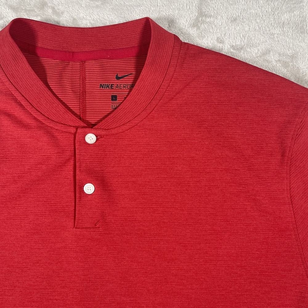 Nike AeroReact Tiger Woods Vapor Sunday Red Blade Collar Polo Mens L Performance - Picture 4 of 10